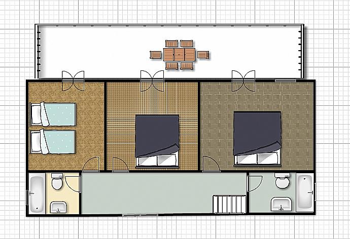 Floor Plan: First Floor . - Villa Vali . (Галерея фотографий) }}