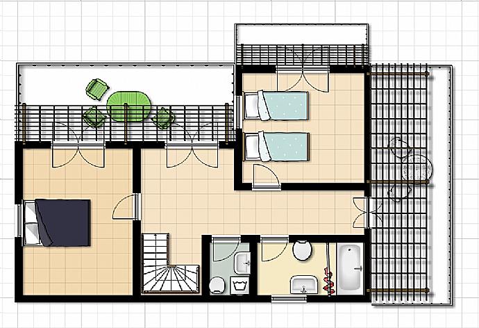 Floor Plan: First Floor . - Villa Youla . (Galerie de photos) }}