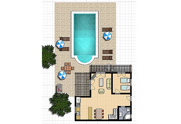 Floor Plan: Ground Floor . - Villa Vasillis . (Photo Gallery) }}