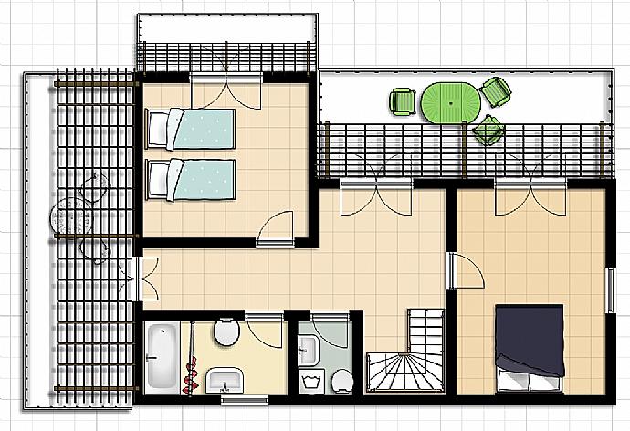 Floor Plan: First Floor . - Villa Vasillis . (Галерея фотографий) }}