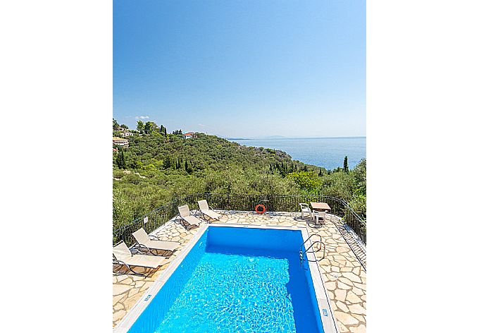 View of pool from first floor . - Villa Vasillis . (Photo Gallery) }}