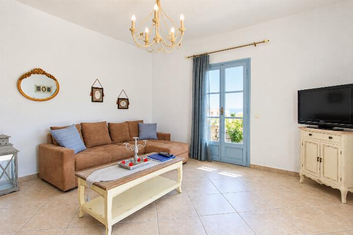 Open plan living area with WiFi and TV . - Villa Ourania . (Photo Gallery) }}