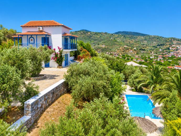 Aerial view of Villa Ourania . - Villa Ourania . (Photo Gallery) }}