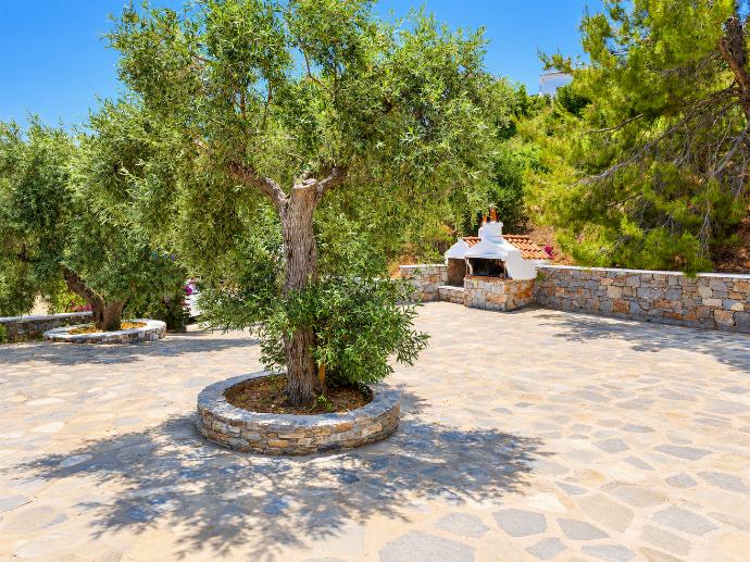 Terrace with BBQ area . - Villa Ourania . (Photo Gallery) }}