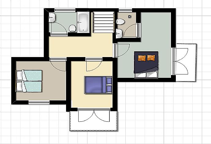 Floor Plan: First Floor . - Villa Tzina . (Fotogalerie) }}