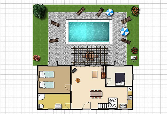 Floor Plan: Ground Floor . - Villa Nikolas . (Photo Gallery) }}