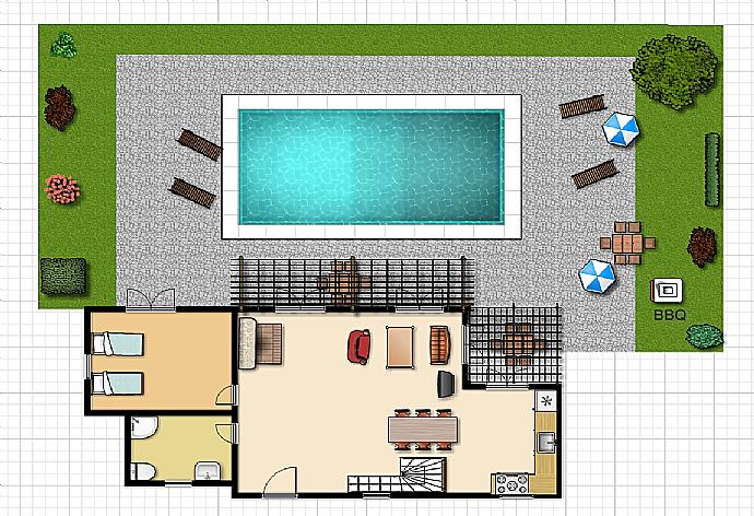 Floor Plan: Ground Floor . - Villa Eva . (Photo Gallery) }}