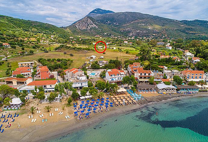 Aerial view of Katelios showing location of Villa Alexandra . - Villa Alexandra . (Photo Gallery) }}