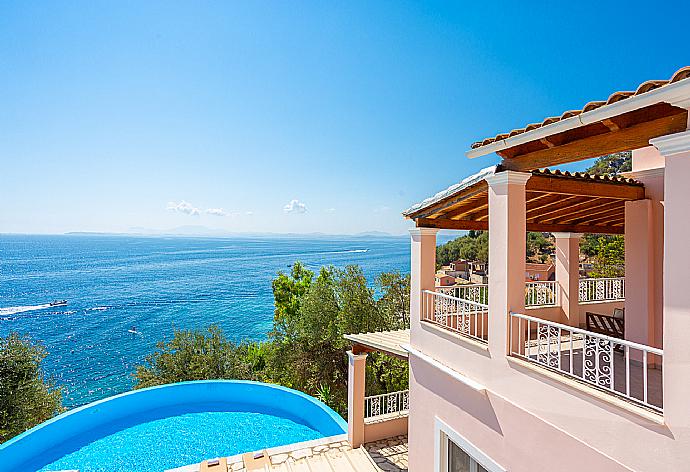 View from upper terrace . - Villa Petros . (Photo Gallery) }}