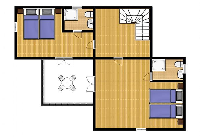 Floor Plan: First Floor . - Villa Ioanna Agios Stephanos . (Photo Gallery) }}