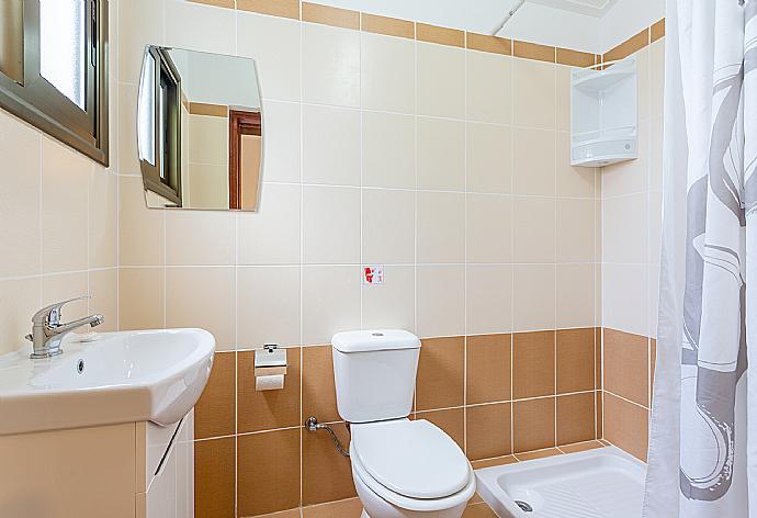 En suite bathroom with shower . - Villa Eleni . (Galleria fotografica) }}