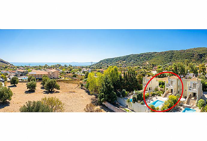 Aerial view showing location of Villa Fedra . - Villa Fedra . (Photo Gallery) }}