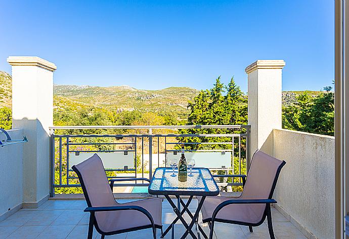 Balcony with views . - Villa Semeli . (Photo Gallery) }}