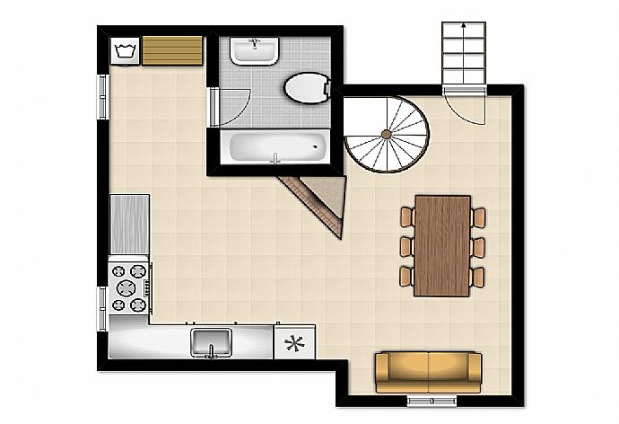 Floor Plan: Lower Floor . - Villa Semeli . (Galerie de photos) }}