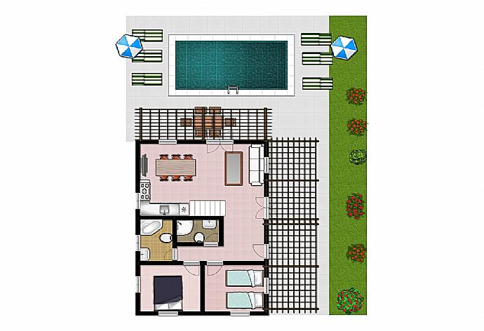 Floor Plan: Ground Floor . - Nafsika Beach House . (Photo Gallery) }}