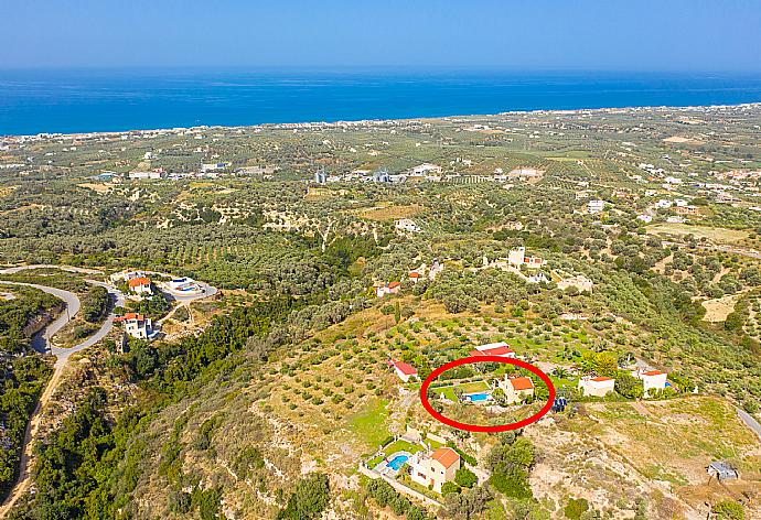 Aerial view showing location of Villa Garifallia . - Villa Garifallia . (Photo Gallery) }}