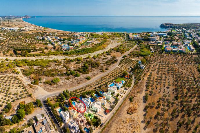 Aerial view showing location of Villa Nisyros . - Villa Nisyros . (Photo Gallery) }}