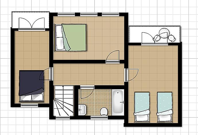 Floor Plan: First Floor . - Villa Kefalas . (Photo Gallery) }}