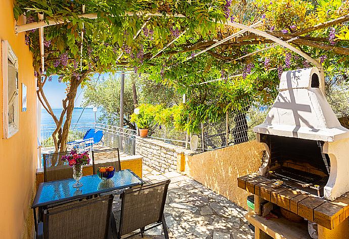 Terrace area with BBQ . - Villa Elia . (Galerie de photos) }}