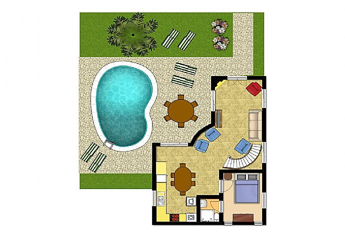 Floor Plan: Ground Floor . - Villa Charianna . (Photo Gallery) }}