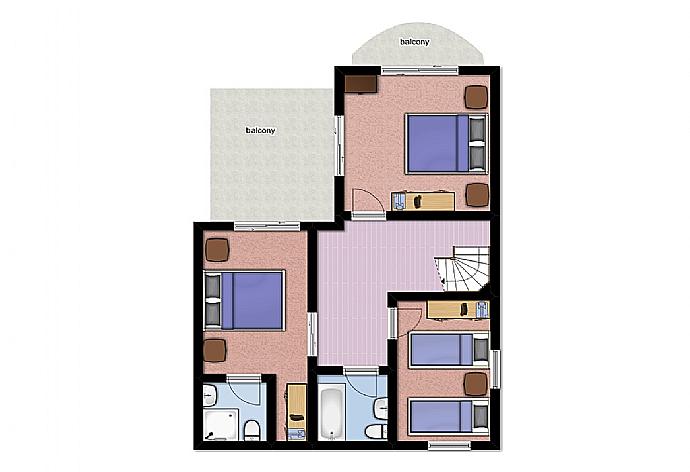 Floor Plan: First Floor . - Villa Charianna . (Photo Gallery) }}