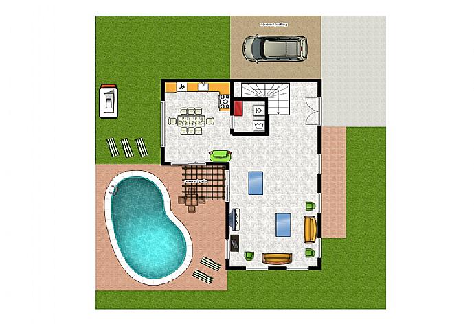 Floor Plan: Ground Floor . - Villa Olivetta . (Галерея фотографий) }}