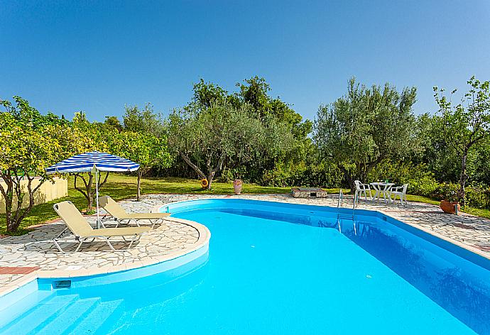 Private pool and terrace . - Villa Russa Dionisis . (Galerie de photos) }}