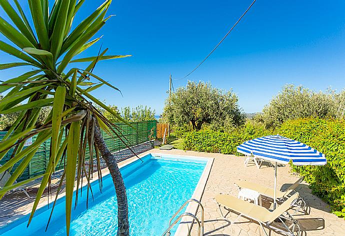 Private pool and terrace . - Villa Russa Alexandros . (Galerie de photos) }}