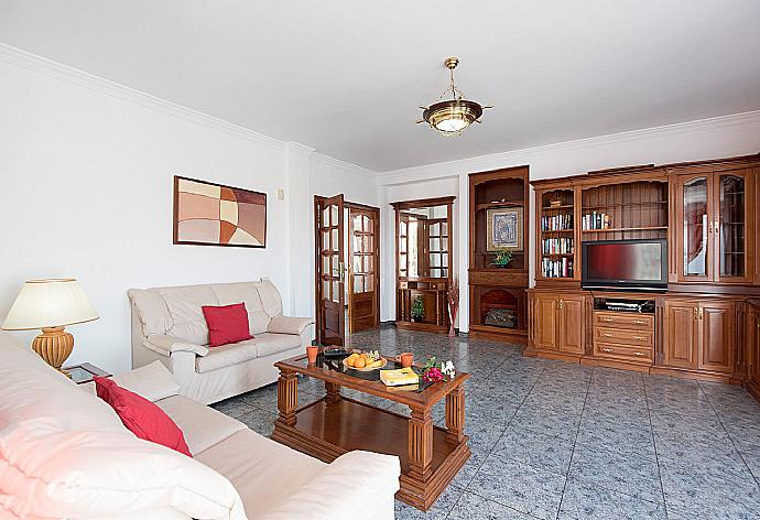 Living area with WiFi internet, satellite TV, DVD player and terrace access . - Villa Ramos Uno . (Galerie de photos) }}