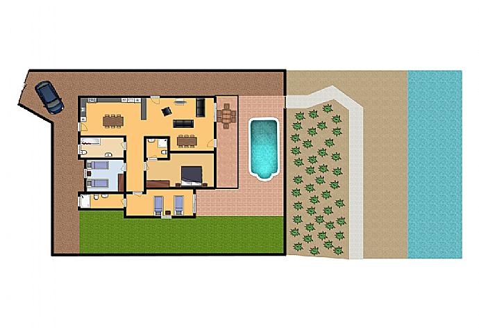 Floor Plan . - Achilles Beach Villa . (Photo Gallery) }}