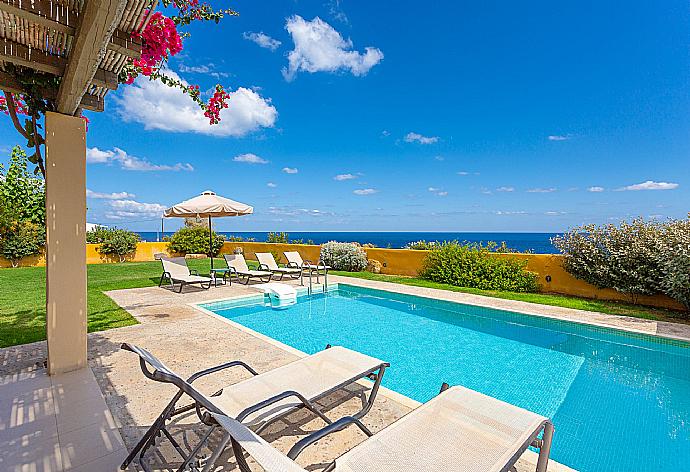 Private pool and terrace with panoramic sea views . - Villa Almira . (Photo Gallery) }}