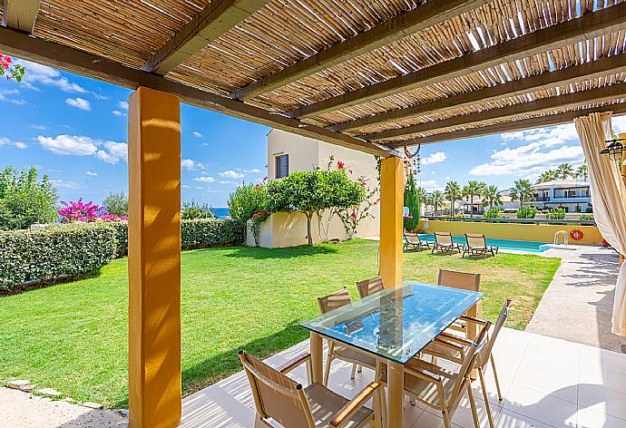 Terrace area with sea views . - Villa Liakada . (Photo Gallery) }}