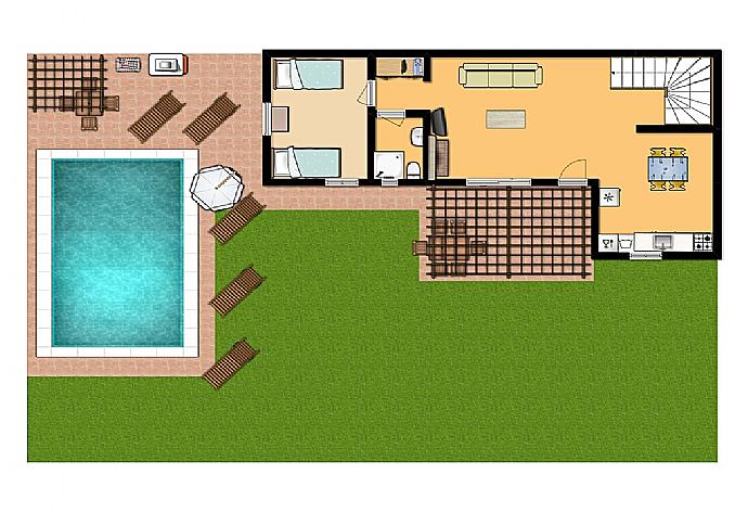 Floor Plan: Ground Floor . - Villa Liakada . (Galería de imágenes) }}