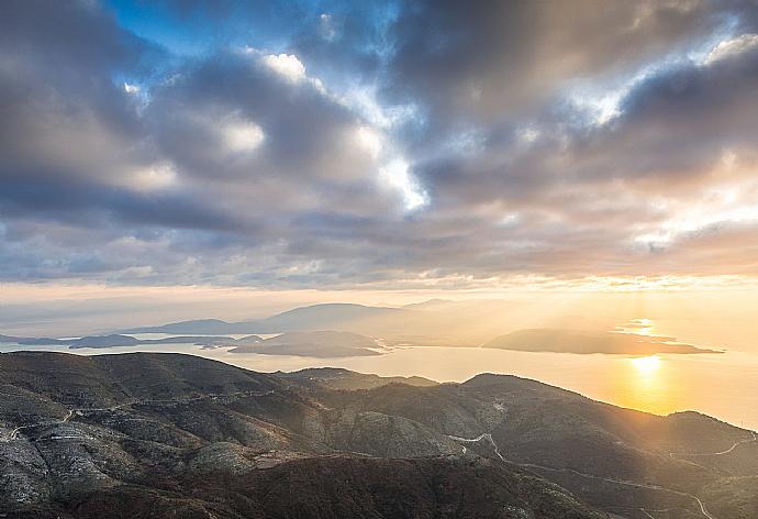 Sunrise from nearby Mount Pantokrator - the highest point in Corfu . - Villa Spyros . (Photo Gallery) }}