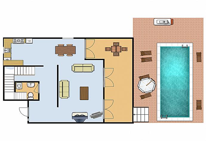 Floor Plan: Ground Floor . - Villa Spyros . (Photo Gallery) }}