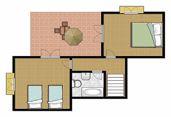 Floor Plan . - Villa Karpathos . (Photo Gallery) }}