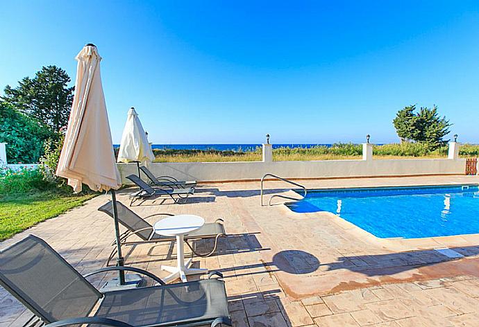 Private pool and terrace with sea views . - Achilles Beach Villa Thio . (Photo Gallery) }}