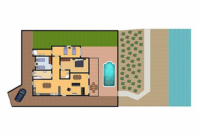 Floorplan . - Achilles Beach Villa Thio . (Galerie de photos) }}