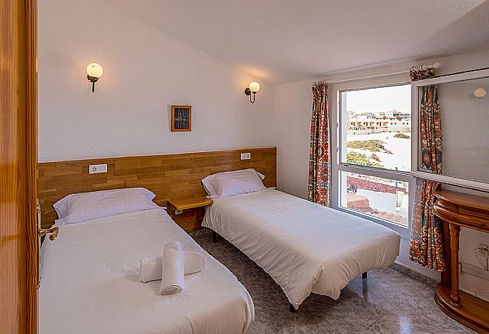 Twin bedroom with beautiful view . - Villa Remos . (Photo Gallery) }}