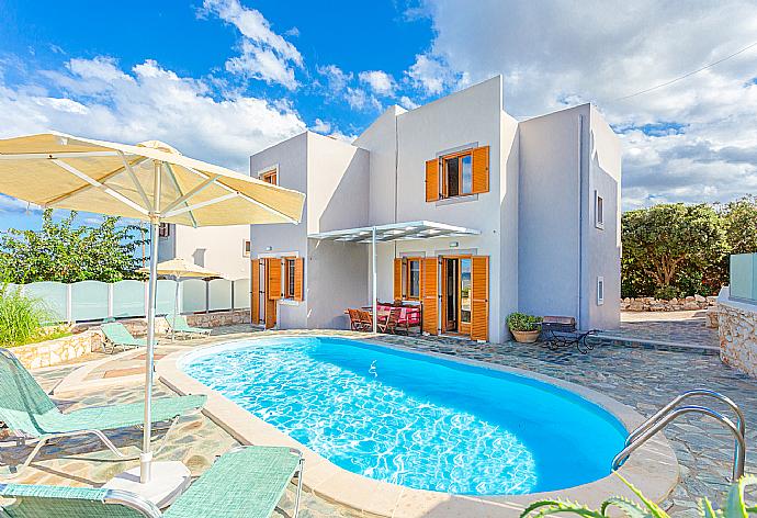 ,Beautiful villa with private pool and terrace with sea and mountain views . - Villa Konstantina . (Photo Gallery) }}