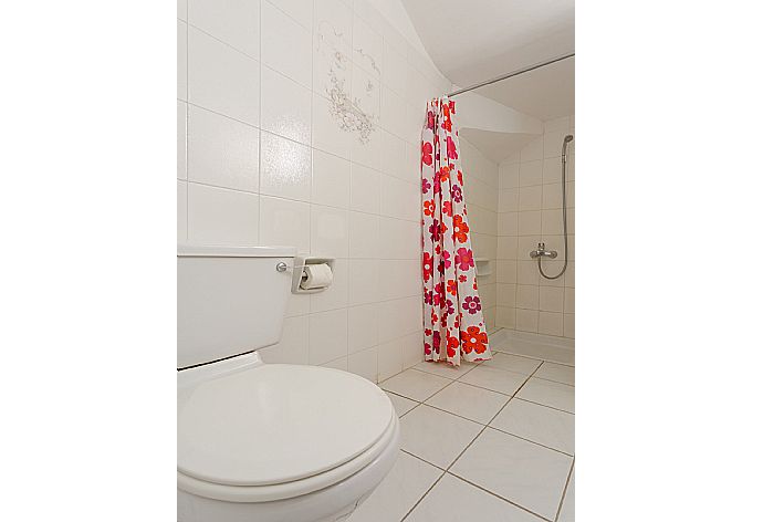 Family bathroom with shower . - Villa Charoula Ena . (Galerie de photos) }}