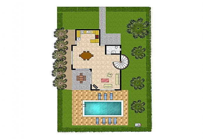 Floor Plan: Ground Floor . - Villa Iliada . (Fotogalerie) }}