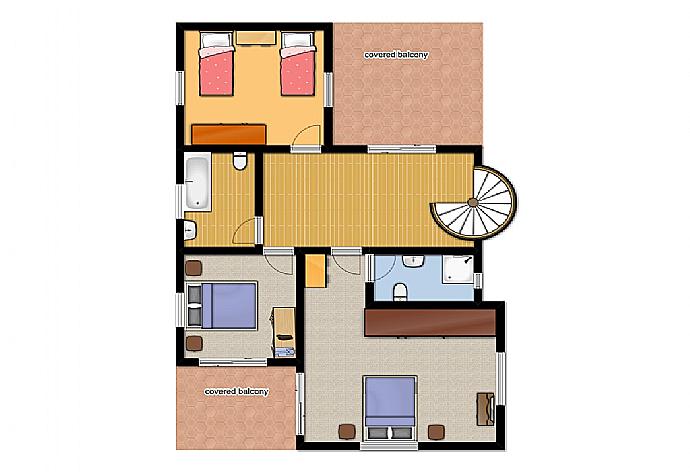 Floor Plan: First Floor . - Villa Iliada . (Photo Gallery) }}