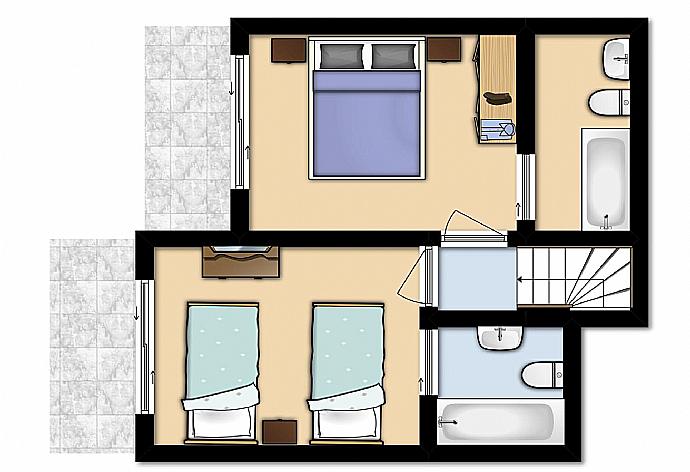 Floorplan of first level . - Argaka Sun Villa Thio . (Galerie de photos) }}