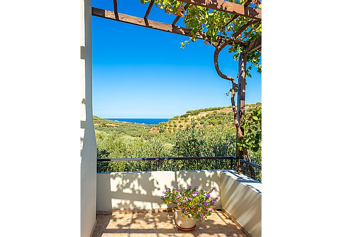 Upper terrace with sea views . - Villa Manolis . (Photo Gallery) }}