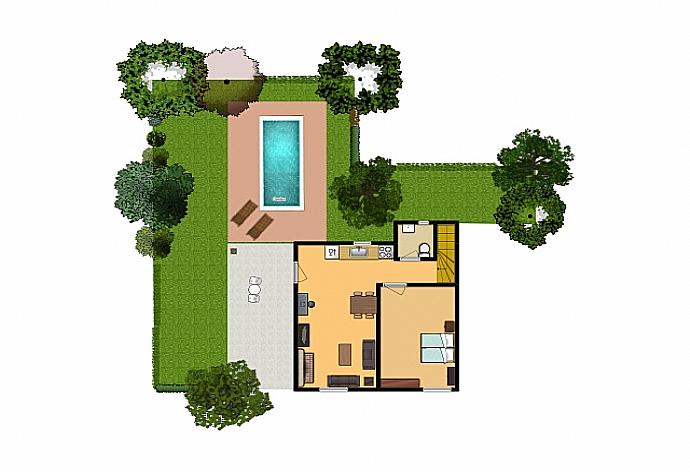 Floor Plan (Ground Floor) . - Villa Manolis . (Photo Gallery) }}