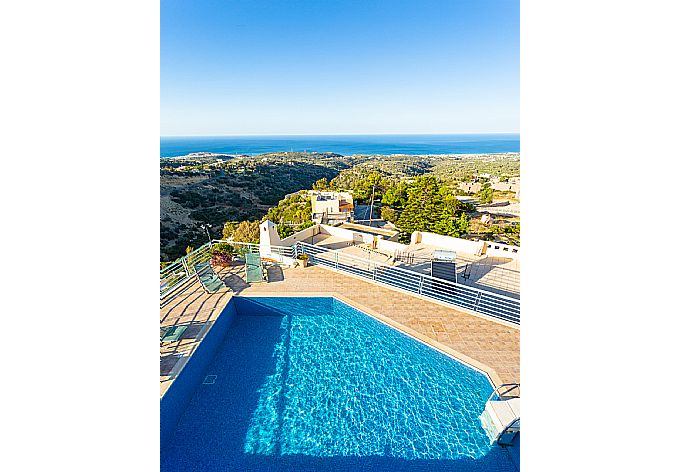 View of pool and terrace from balcony . - Villa Selini . (Photo Gallery) }}