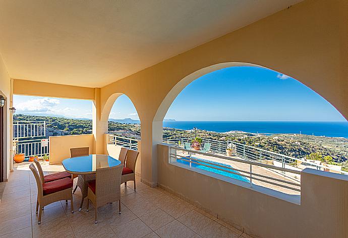 Sheltered terrace area with panoramic sea views . - Villa Selini . (Photo Gallery) }}