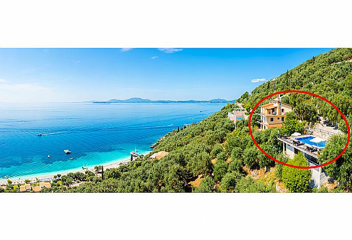 Aerial view showing location of Villa Lina . - Villa Lina . (Photo Gallery) }}