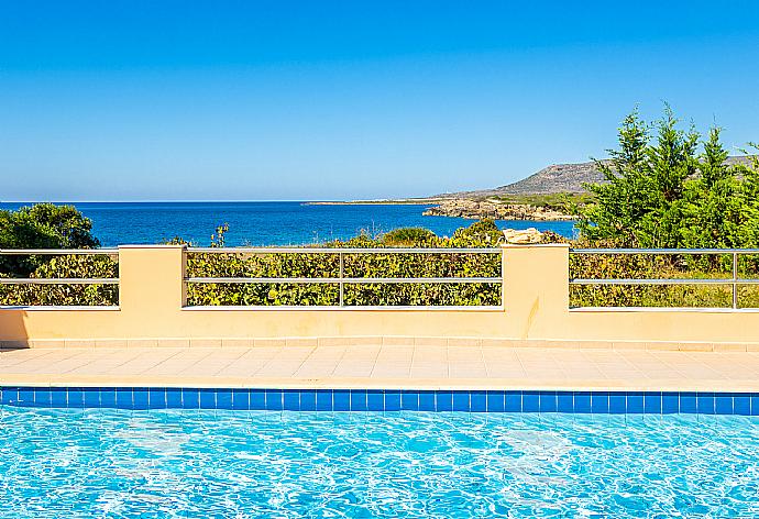 Private pool and terrace with sea views . - Maria Beach House . (Photo Gallery) }}